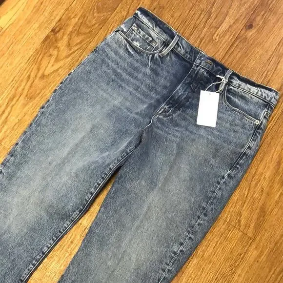Frame Denim Le Drew Loose Fit Straight Jeans in Cascade Blue Size 30